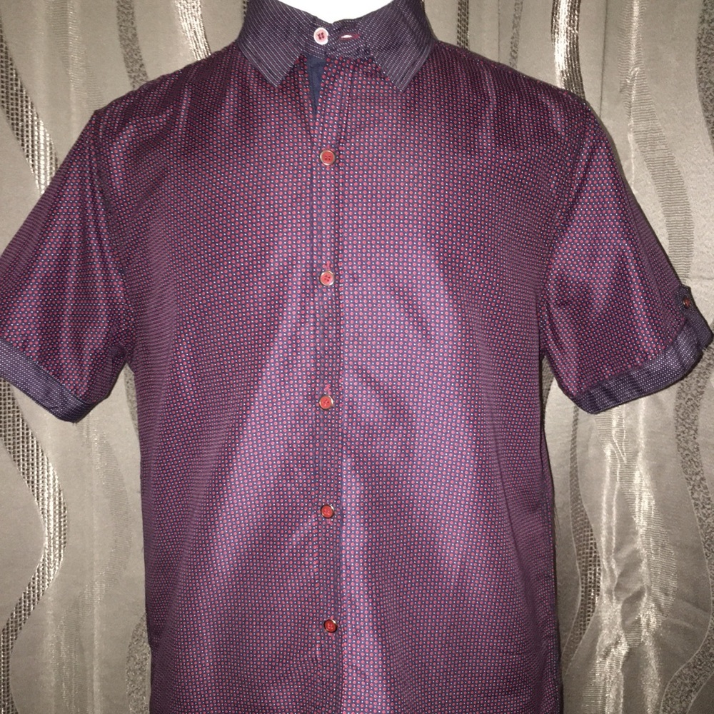 Vertical Sport Short Sleeve Button Up Shirt